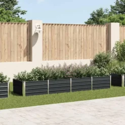 vidaXL - Verhoogde Tuinbak - Antraciet - Staal
