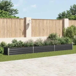 vidaXL - Verhoogde Tuinbak - Antraciet - Staal
