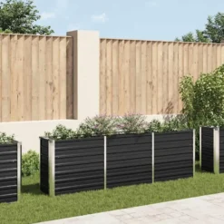 vidaXL - Verhoogde Tuinbak - Antraciet - Staal