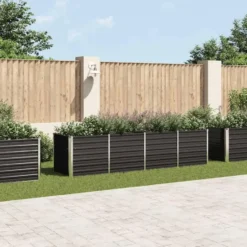 vidaXL - Verhoogde Tuinbak - Antraciet - Staal