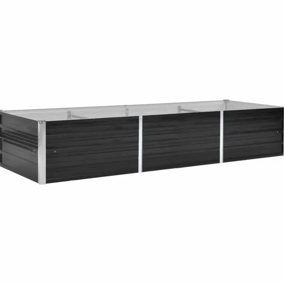 vidaXL - Verhoogde Tuinbak - Antraciet - Staal