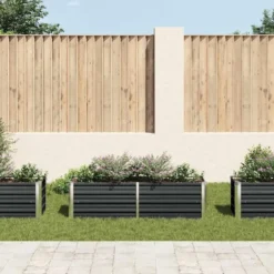 vidaXL - Verhoogde Tuinbak - Antraciet - Staal