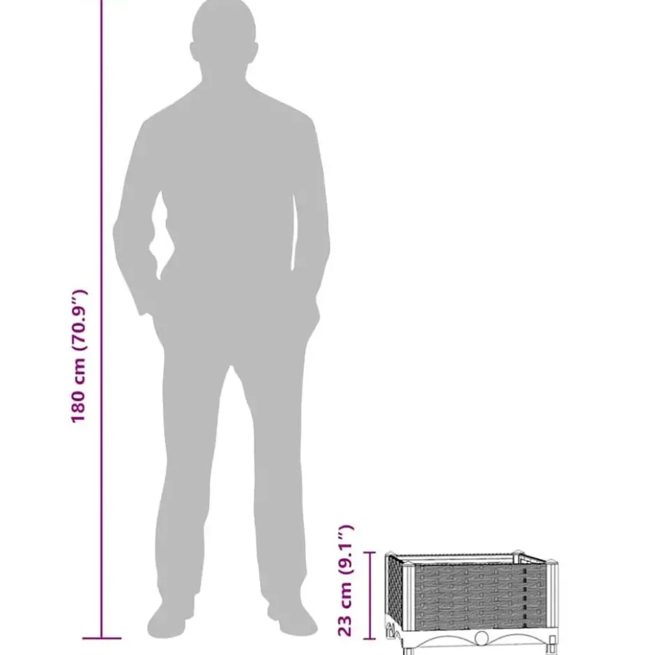 vidaXL - Verhoogde Tuinbak - Bruin - Polypropyleen