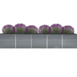 vidaXL - Verhoogde Tuinbak - Grijs - Staal
