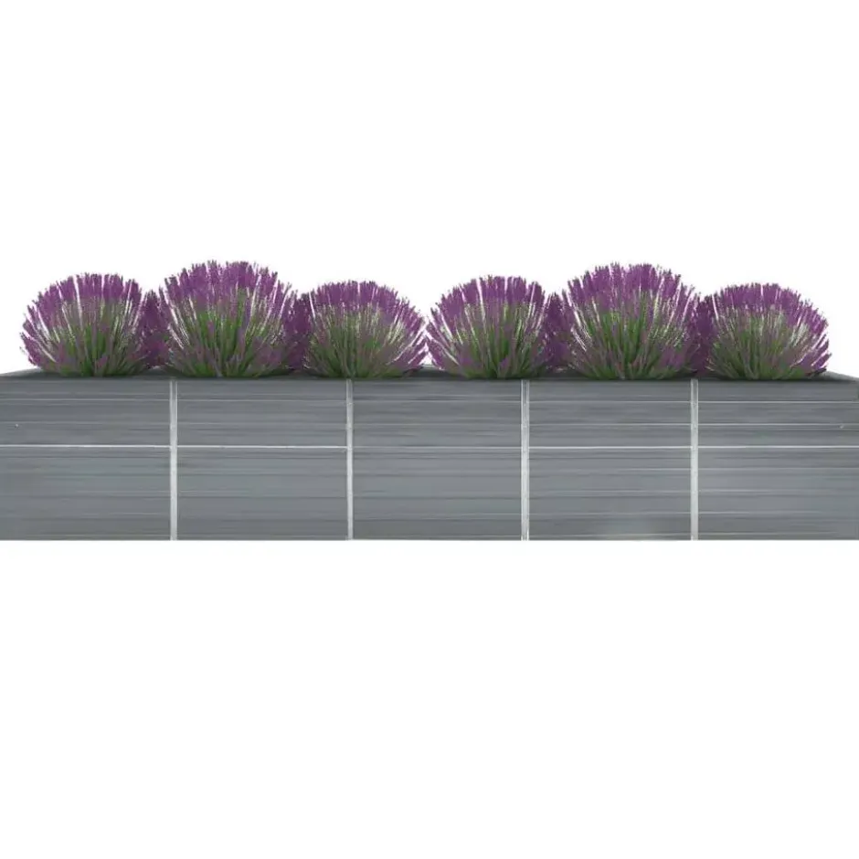 vidaXL - Verhoogde Tuinbak - Grijs - Staal