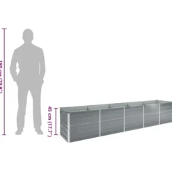vidaXL - Verhoogde Tuinbak - Grijs - Staal