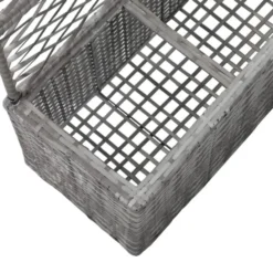 vidaXL - Verhoogde Tuinbak - Grijs - Poly rattan - 83 x 30 x 130 cm
