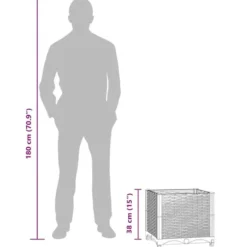 vidaXL - Verhoogde Tuinbak - Grijs - Polypropyleen