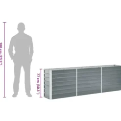vidaXL - Verhoogde Tuinbak - Grijs - Staal