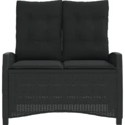 vidaXL - Verstelbare loungebank met kussens - Zwart - Poly rattan - 105x66x93 cm