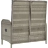 vidaXL - Verstelbare tuinbank met kussens 107 cm - Grijs - Poly rattan