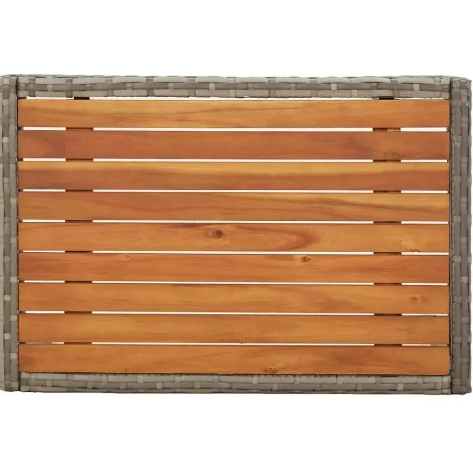 vidaXL - Verstelbare tuinstoelen - Tafel - Grijs - Poly rattan - 3 stuks