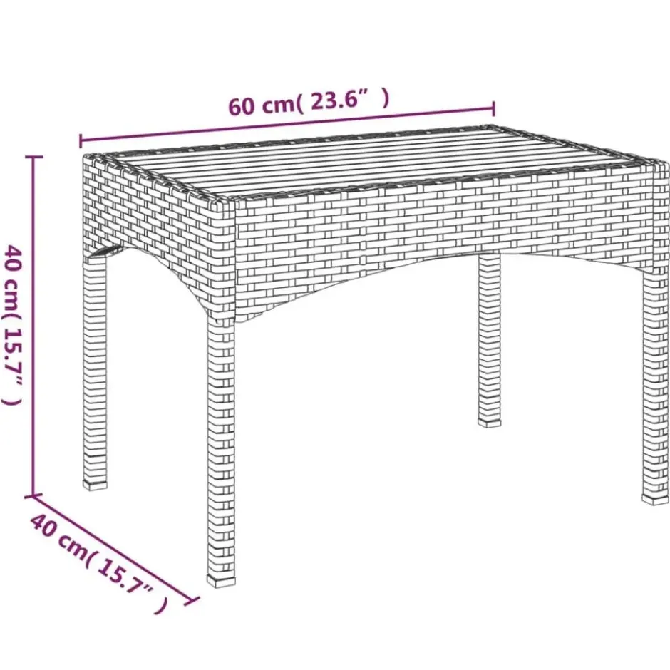 vidaXL - Verstelbare tuinstoelen - Tafel - Grijs - Poly rattan - 3 stuks