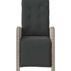 vidaXL - Verstelbare tuinstoelen en voetensteun - Grijs - Poly rattan - 2 stuks