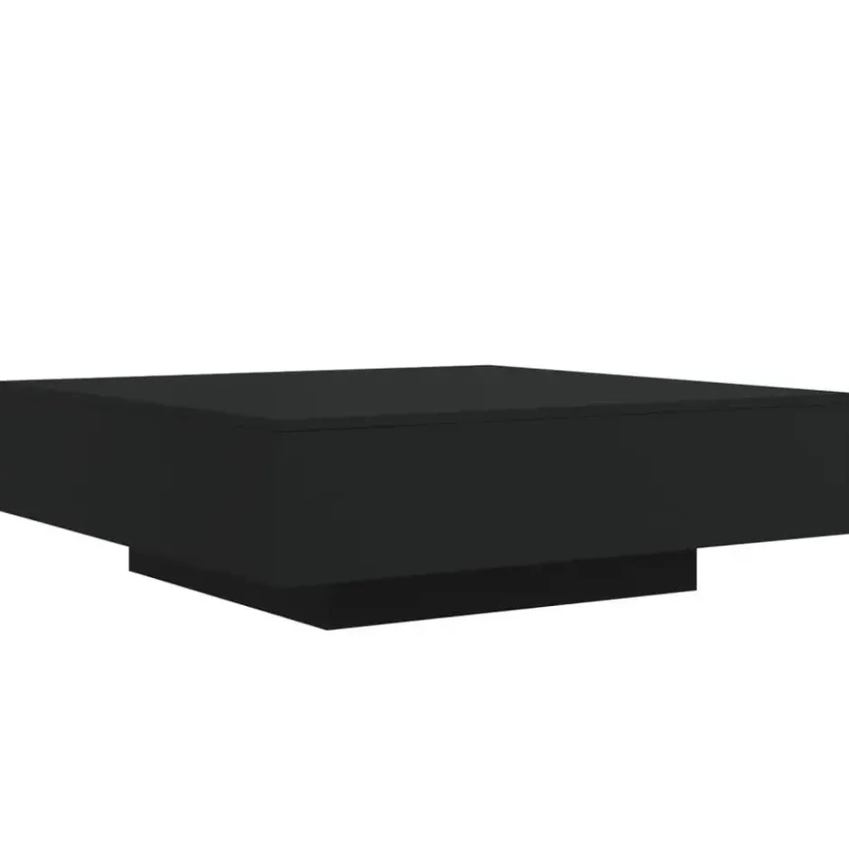 vidaXL - Vierkante salontafel met LED - Zwart - Bewerkt hout - 100x100x31 cm