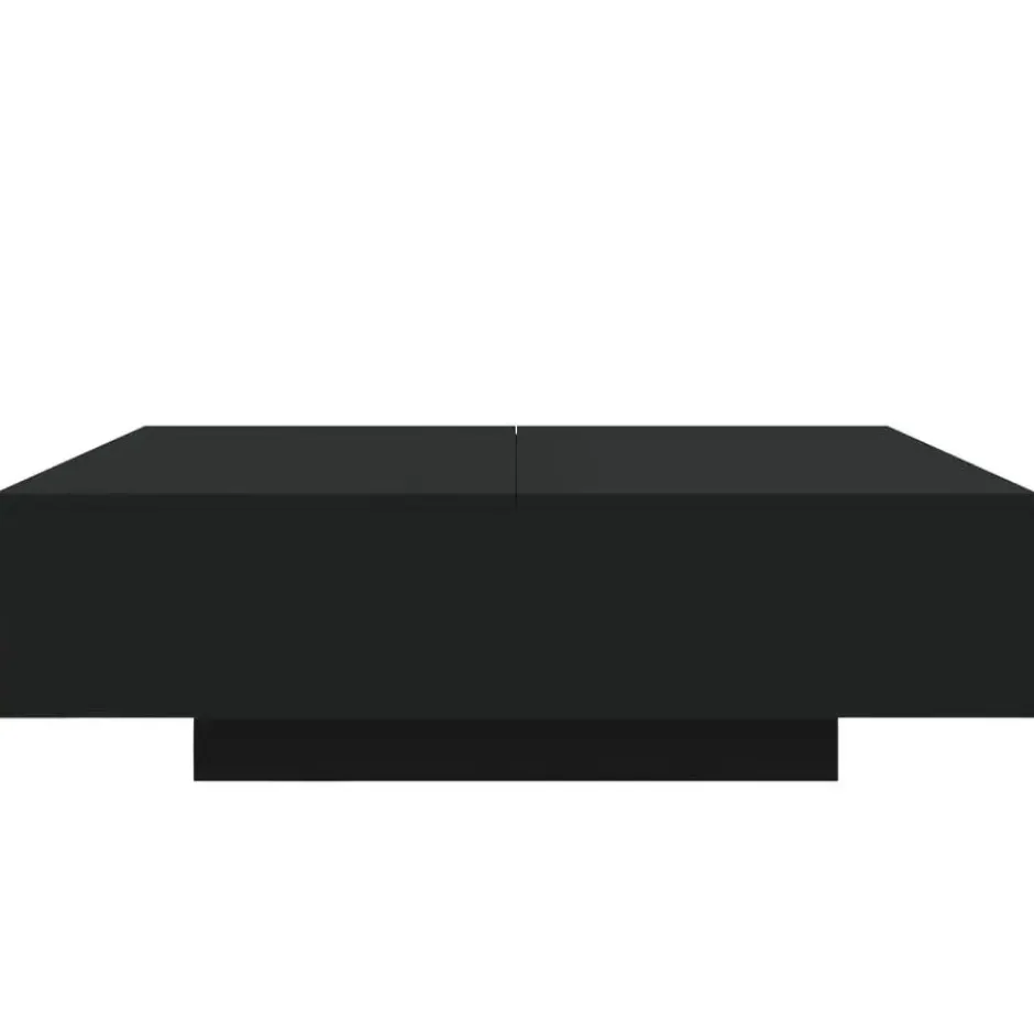 vidaXL - Vierkante salontafel met LED - Zwart - Bewerkt hout - 100x100x31 cm