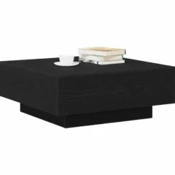 vidaXL - Vierkante salontafel - Zwart eiken - Bewerkt hout - 80x80x31 cm