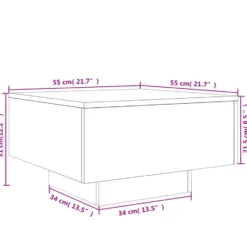 vidaXL - Vierkante salontafel - Sonoma eiken - Bewerkt hout - 55x55x31 cm