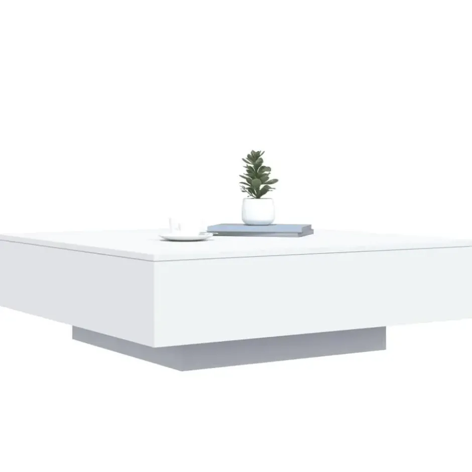 vidaXL - Vierkante salontafel - Wit - Bewerkt hout - 100x100x31 cm