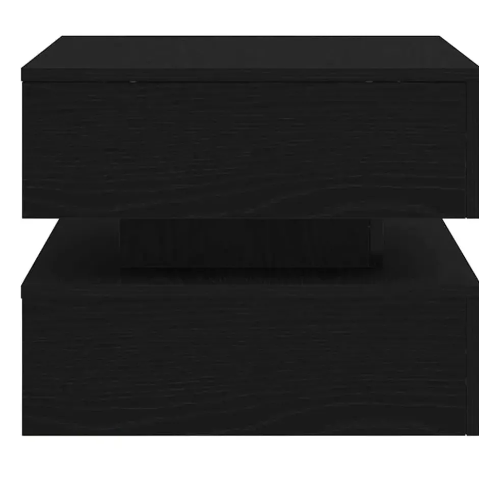 vidaXL - Vierkante salontafel met LED - Zwart eiken - Bewerkt hout - 50x50x40 cm