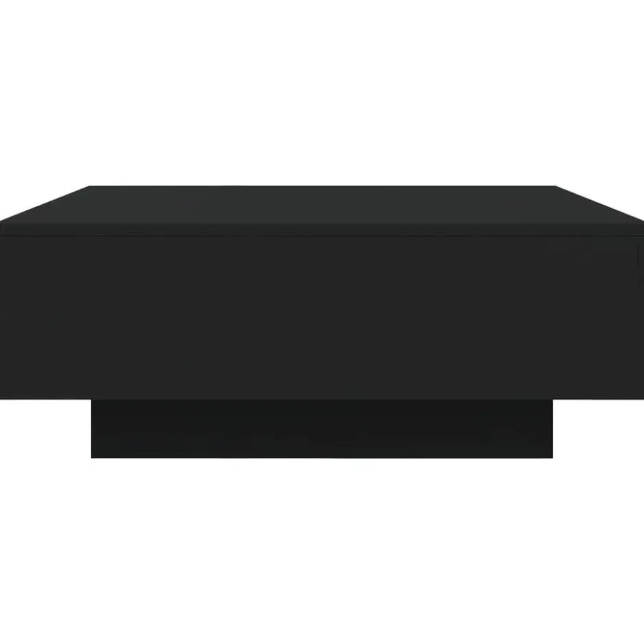 vidaXL - Vierkante salontafel met LED - Zwart - Bewerkt hout - 80x80x31 cm