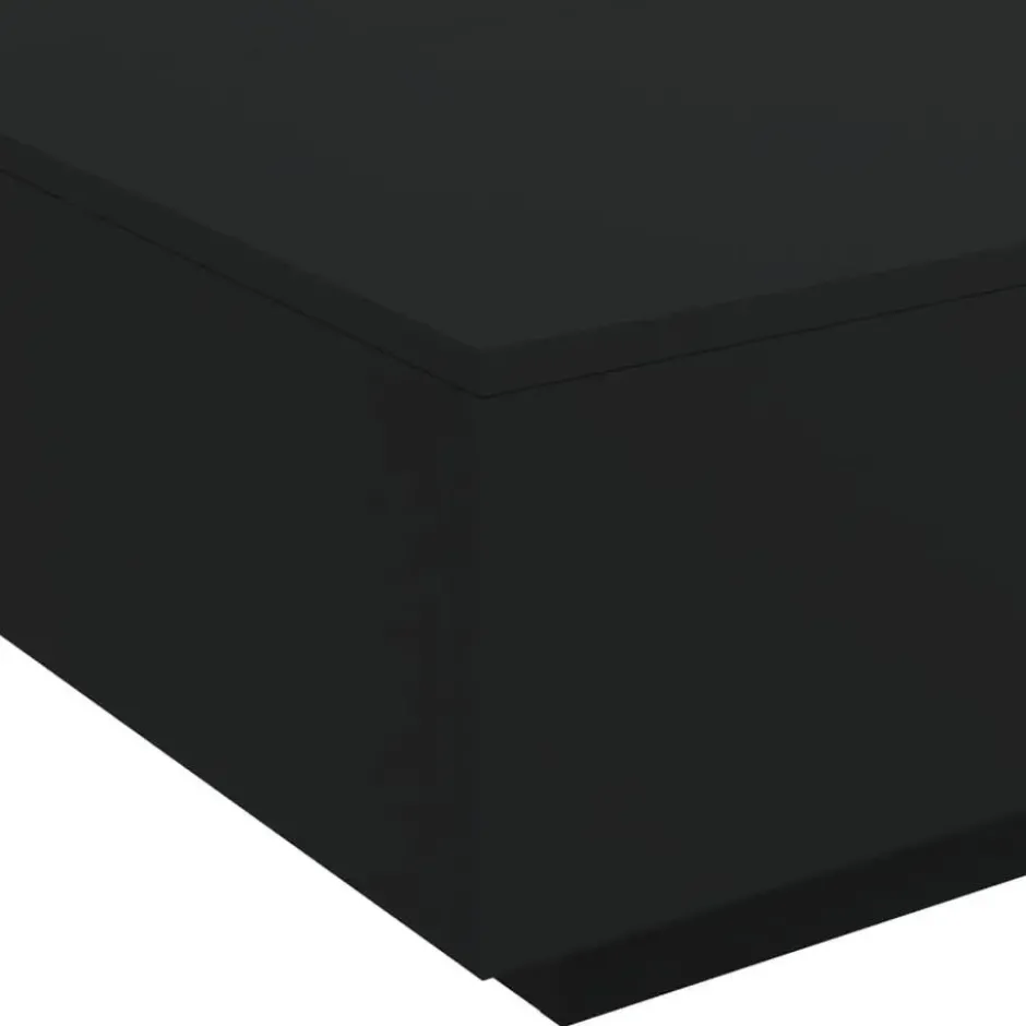 vidaXL - Vierkante salontafel met LED - Zwart - Bewerkt hout - 80x80x31 cm
