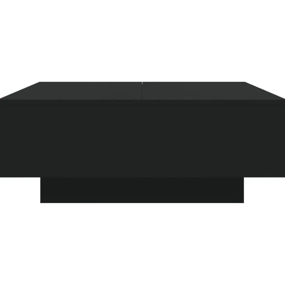 vidaXL - Vierkante salontafel met LED - Zwart - Bewerkt hout - 80x80x31 cm