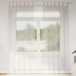 vidaXL Vitrages met lussen - Crème - Polyester - 140x245 cm - Set van 2