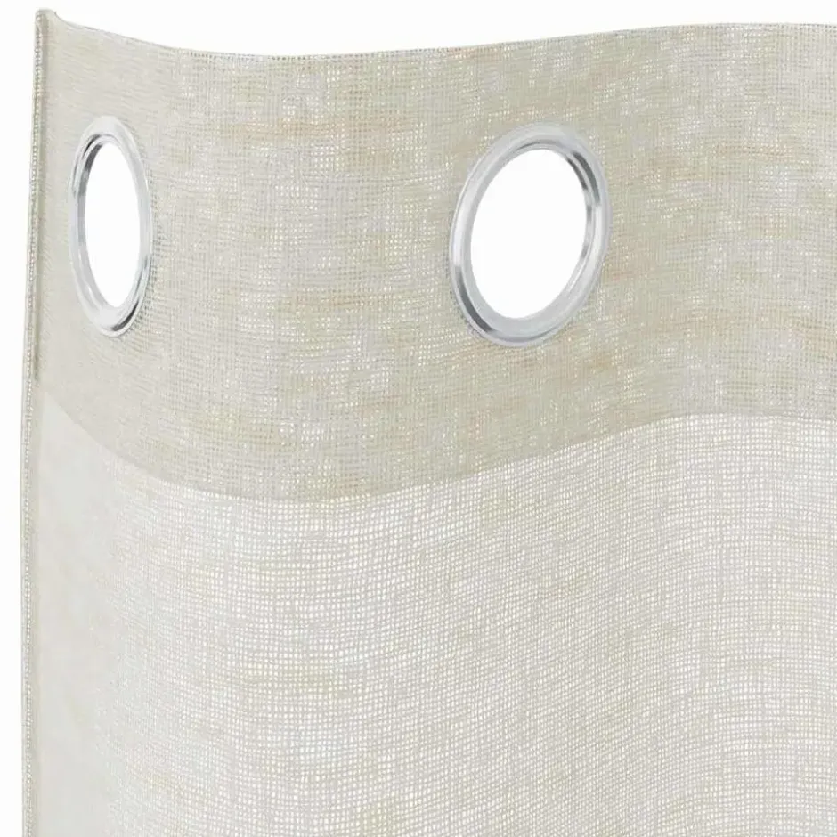 vidaXL Vitrages met ringen - Crème - Polyester - 140x225 cm - Set van 2