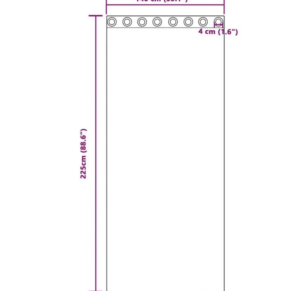 vidaXL Vitrages met ringen - Crème - Polyester - 140x225 cm - Set van 2