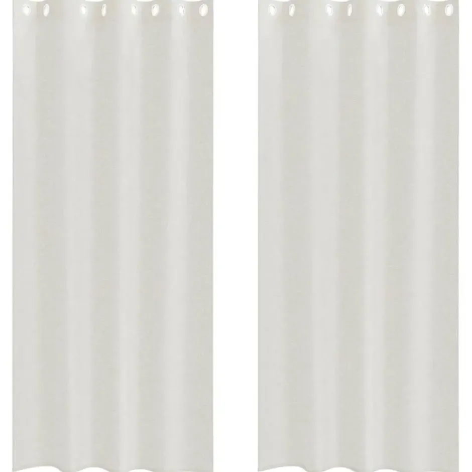 vidaXL Vitrages met ringen - Crème - Polyester - 140x225 cm - Set van 2