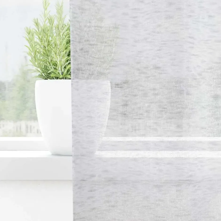 vidaXL Vitrages met ringen - Lichtgrijs - Polyester - 140x225 cm - Set van 2