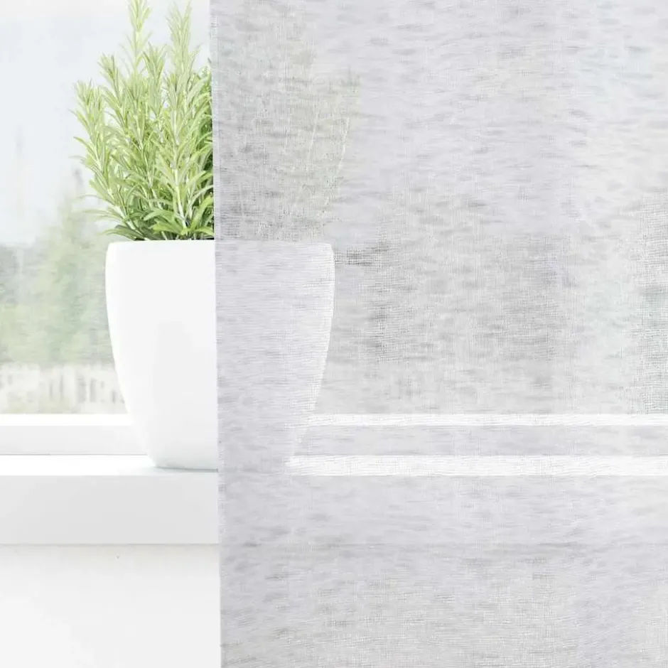 vidaXL Vitrages met ringen - Lichtgrijs - Polyester - 140x260 cm - Set van 2