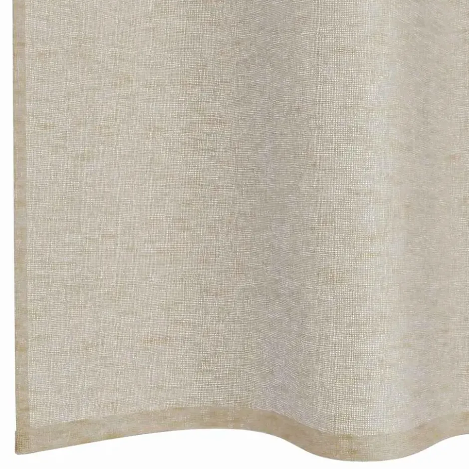 vidaXL Vitrages met ringen - Zand - Polyester - 140x245 cm - Set van 2