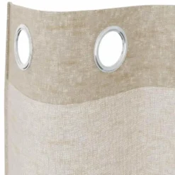 vidaXL Vitrages met ringen - Zand - Polyester - 140x260 cm - Set van 2