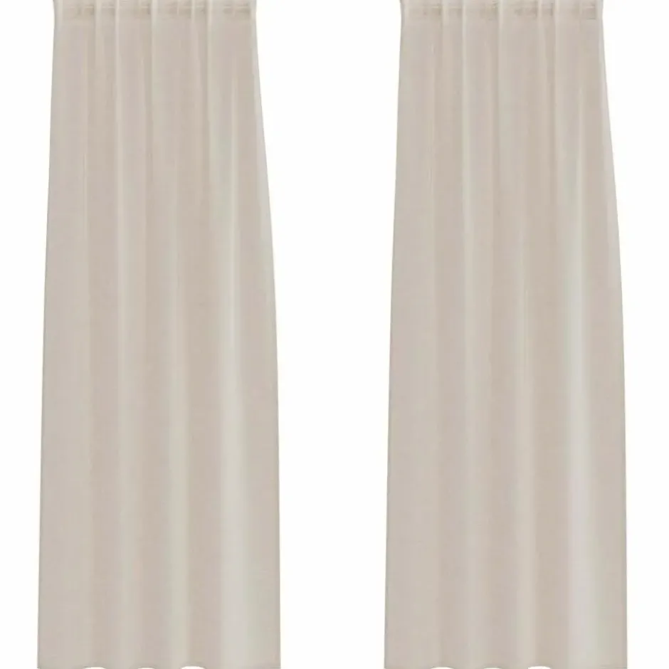 vidaXL Vitrages voor woonkamer - Zand - Polyester - 140x245 cm - Set van 2