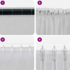 vidaXL Vitrages voor woonkamer - Lichtgrijs - Polyester - 140x175 cm - Set van 2