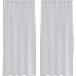 vidaXL Vitrages voor woonkamer - Lichtgrijs - Polyester - 140x175 cm - Set van 2