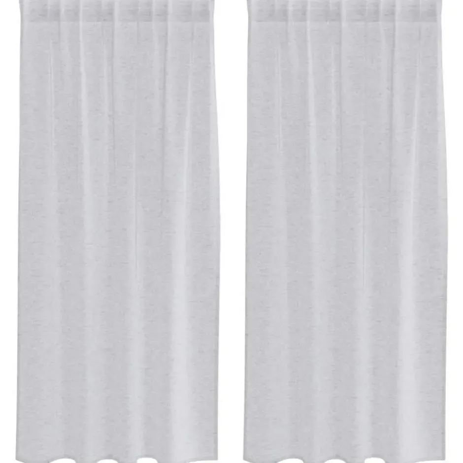 vidaXL Vitrages voor woonkamer - Lichtgrijs - Polyester - 140x175 cm - Set van 2