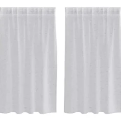 vidaXL Vitrages voor woonkamer - Lichtgrijs - Polyester - 140x140 cm - Set van 2