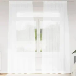 vidaXL Vitrages voor woonkamer - Wit - Polyester - 140x260 cm - Set van 2