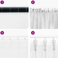 vidaXL Vitrages voor woonkamer - Wit - Polyester - 140x260 cm - Set van 2