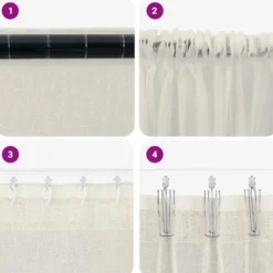vidaXL Vitrages voor woonkamer - Crème - Polyester - 140x245 cm - Set van 2