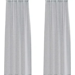 vidaXL Vitrages voor woonkamer - Donkergrijs Polyester - 140x245 cm - Set van 2