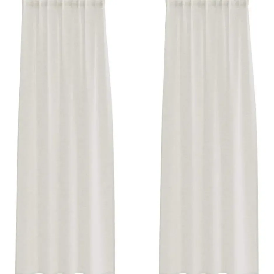 vidaXL Vitrages voor woonkamer - Crème - Polyester - 140x260 cm - Set van 2