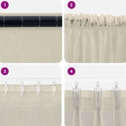 vidaXL Vitrages voor woonkamer - Zand - Polyester - 140x225 cm - Set van 2
