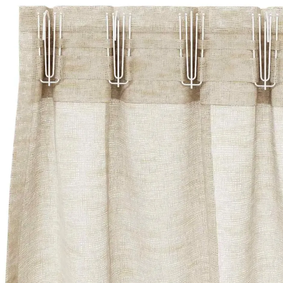 vidaXL Vitrages voor woonkamer - Zand - Polyester - 140x225 cm - Set van 2