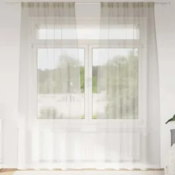 vidaXL Vitrages voor woonkamer - Crème - Polyester - 140x225 cm - Set van 2