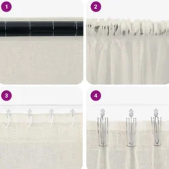 vidaXL Vitrages voor woonkamer - Crème - Polyester - 140x225 cm - Set van 2