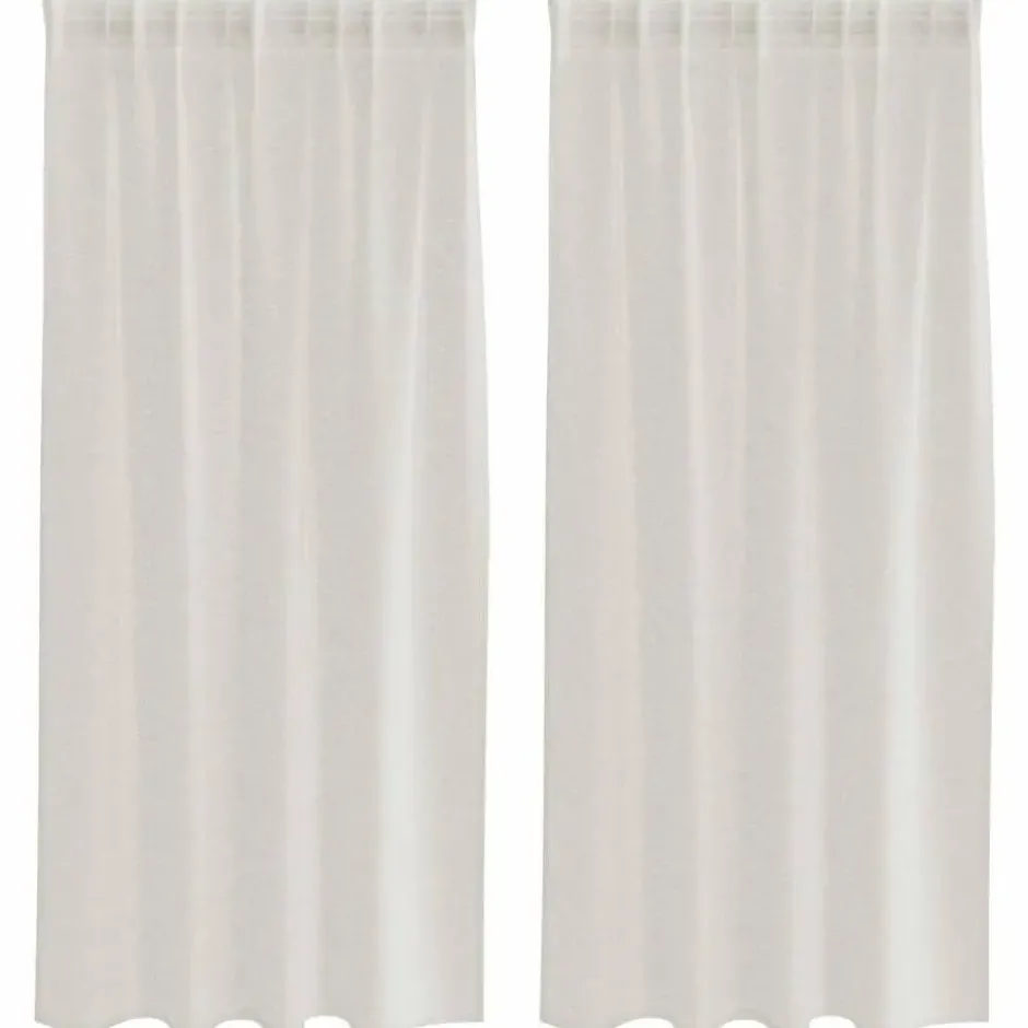 vidaXL Vitrages voor woonkamer - Crème - Polyester - 140x175 cm - Set van 2